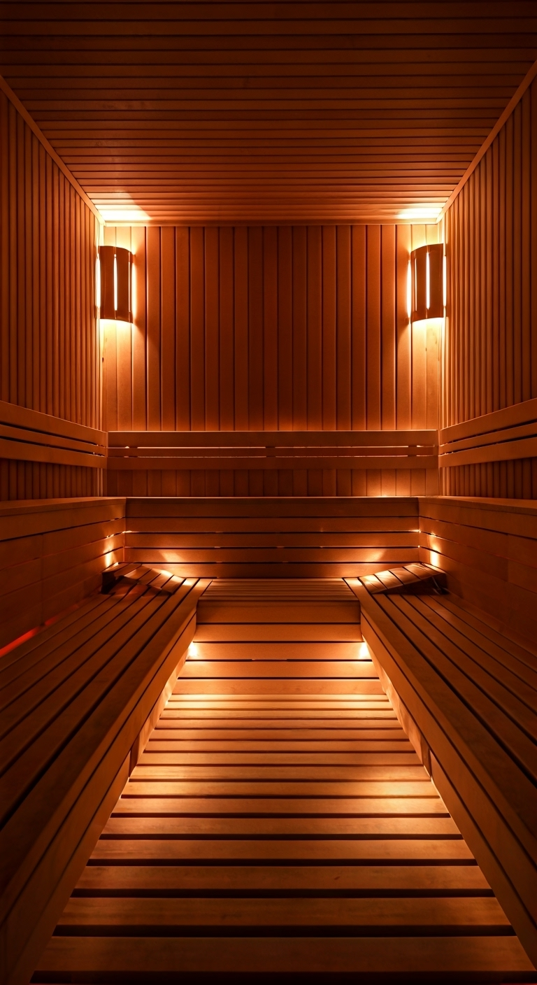 Beginner's Guide to Sauna Design: Key Elements to Consider 4 Abstract modern sauna interior illustration